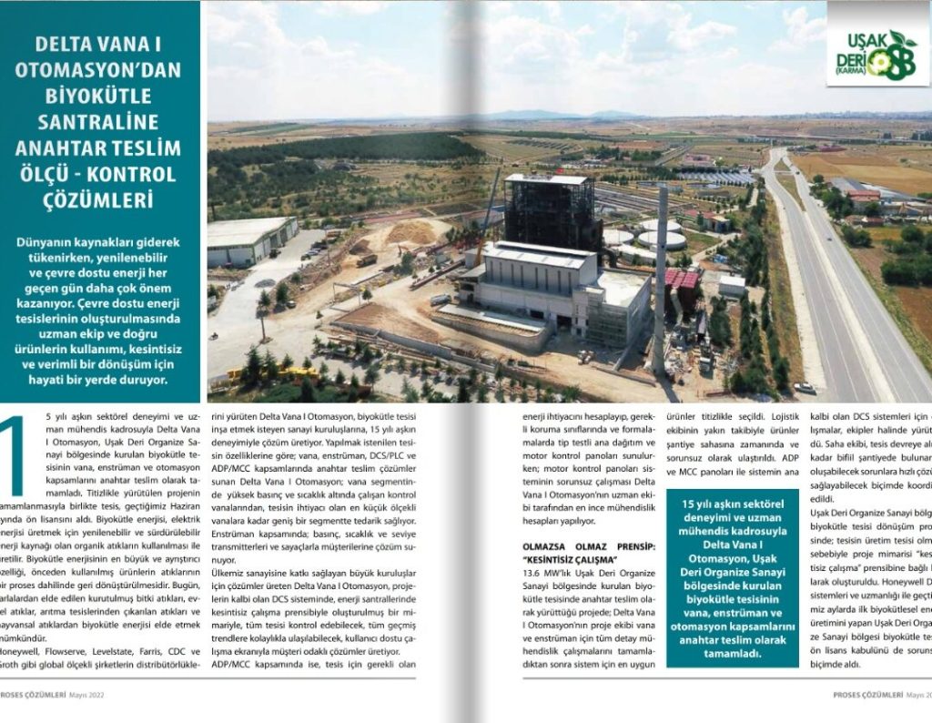 Delta Vana Otomasyondan Biyokütle Santraline Anahtar Teslim Ölçü – Kontrol Çözümleri